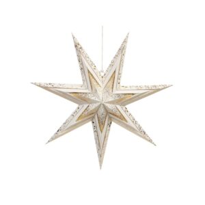 STELLA DI CARTA D'APPENDERE BIANCA/ORO 60 CM  (Cod. 36215-01)