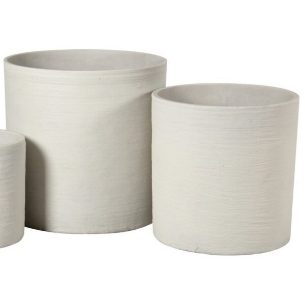 SET 2 PORTAVASI VETRORESINA D30 H30 D40 H40 CM bianco-sabbia (Cod. 36847-01)