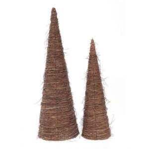 SET 2 CONI BABELA D 26 H 80 CM marrone-naturale (Cod. 36616-01)