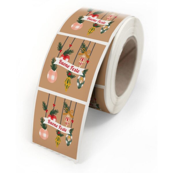 ETICHETTE REGALO "BUONE FESTE" 40X35MM 500 PZ  (Cod. 36797-01)