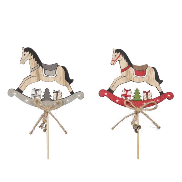 SET 12 PZ PICK CAVALLO A DONDOLO LEGNO 10CM  (Cod. 36199-01)