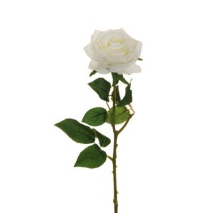 ROSA ECUADOR CON TESTA D9 CM H65 CM bianco (Cod. 36915-07)