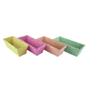 SET 8 CIOTOLE BAMBOO RETTANGOLARI 30X12 H10 CM  (Cod. 35187-01)