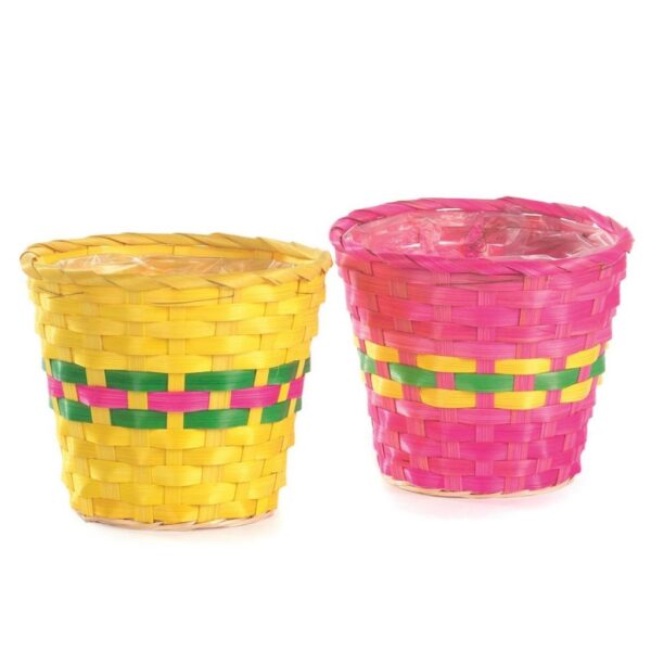 SET 6 CASPO' BAMBU' CON STRIS. COLORE D14 H12 CM  (Cod. 37032-01)