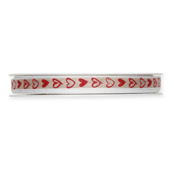 NASTRO LINO HEARTS 10 MM 15 MT  (Cod. 37228-01)