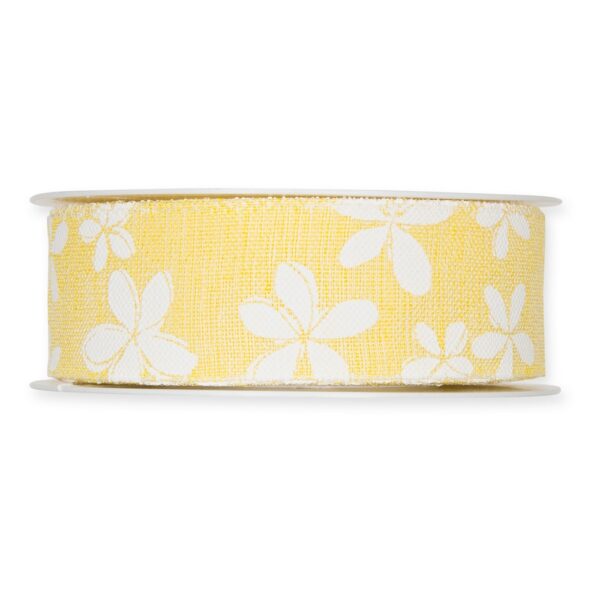 NASTRO FIORI BIANCHI 35 MM 15 MT giallo (Cod. 37230-07)