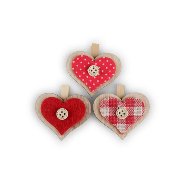 SET 24 PZ CUORI CON CLIP 4,3X5X5 CM  (Cod. 37343-01)