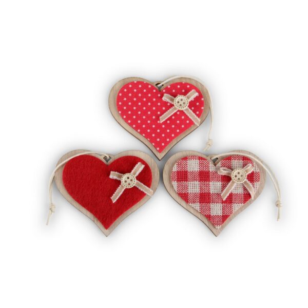 SET 21 PZ CUORI D'APPENDERE 5,8X7 CM  (Cod. 37344-01)
