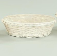 CIOTOLA TRECCIA VIMINI D 35 CM H 10 CM bianco (Cod. 37207-01)