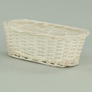 CESTINO OVALE VIMINI PER 3 VASI D10 CM bianco (Cod. 37208-01)