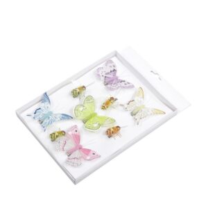SET 5 FARFALLE CON CLIP+ 4 API  5/8 CM  (Cod. 37015-01)