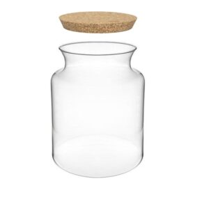 VASO VETRO CON TAPPO SUGHERO H20 D19 CM  (Cod. 37315-01)