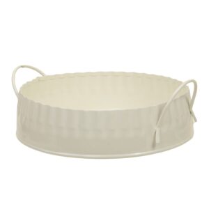 VASSOIO METALLO CON MANICI D16X4,5 CM crema (Cod. 37389-01)