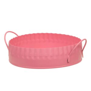 VASSOIO METALLO CON MANICI D16X4,5 CM rosa (Cod. 37389-04)