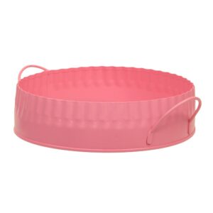 VASSOIO METALLO CON MANICI D18X5 CM rosa (Cod. 37390-04)