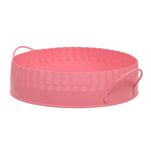 VASSOIO METALLO CON MANICI D18X5 CM rosa (Cod. 37390-04)
