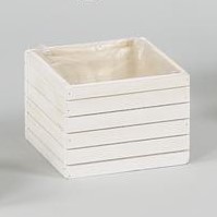 PORTAVASO LEGNO QUADRATO PER 1 VASO D10 CM bianco (Cod. 37211-05)
