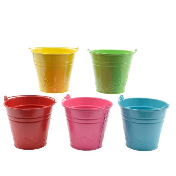 SET 5 SECCHI C/MANICO D11 H10,5  colori-vivaci-lucidi (Cod. 21408-01)