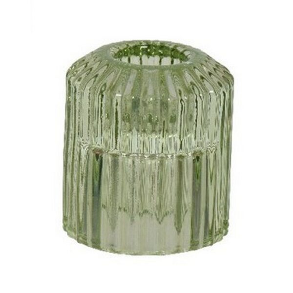 PORTA-TEALIGHT/PORTA-CONICA IN VETRO D5,4 H5,9 CM verde-chiaro (Cod. 37189-02)
