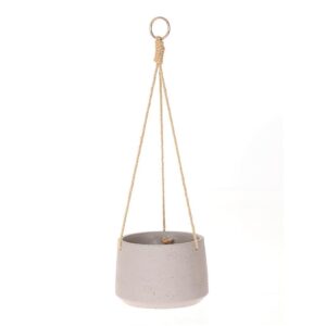 VASO CON CORDA DA APPENDERE D 19 H 13 CM grigio (Cod. 37358-01)