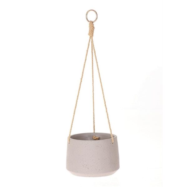 VASO CON CORDA DA APPENDERE D 19 H 13 CM grigio (Cod. 37358-01)