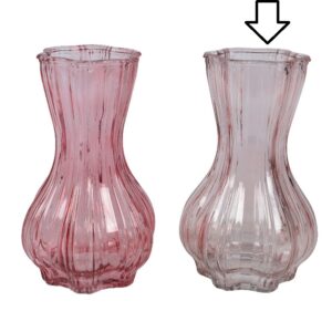 VASO VETRO ROSA D12 H20,3 CM  chiaro (Cod. 37192-02)
