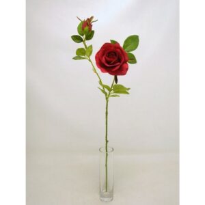 RAMO ROSA E BOCCIOLO 60 CM  rosso (Cod. 37366-02)