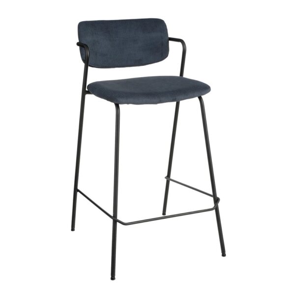 SGABELLO H91CM IN STRUTTIRA METALLO NERO E TESSUTO  (Cod. 37446-01)