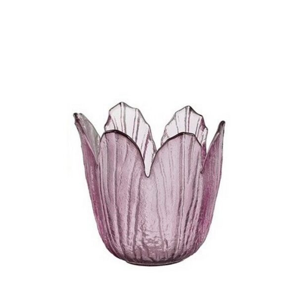PORTA TEALIGHT CON FIORI COL. ASSORTITI  col-3 (Cod. 37291-03)