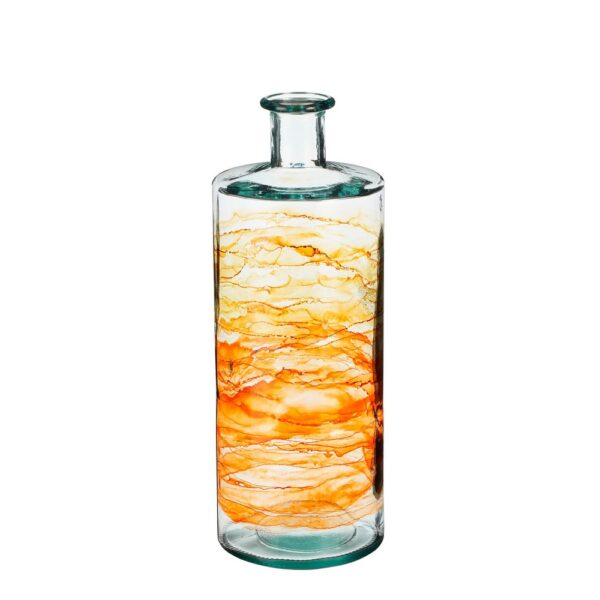 BOTTIGLIA VETRO GUAN H 40 D 15 CM arancio (Cod. 36339-01)