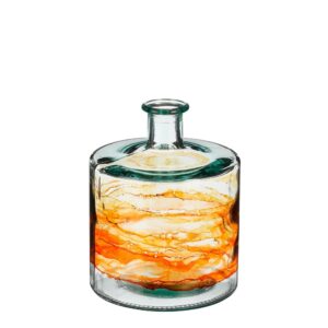 BOTTIGLIA VETRO GUAN H 26 D 20,5 CM arancio (Cod. 36340-01)