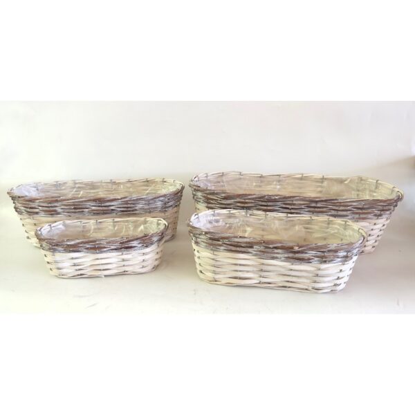 SET 4 OVALI RATTAN BIG DA 29X13X11 A 58X24X18 CM  (Cod. 37432-01)