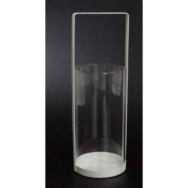 PORTACANDELA METALLO VETRO D10 H30 CM bianco (Cod. 37493-01)