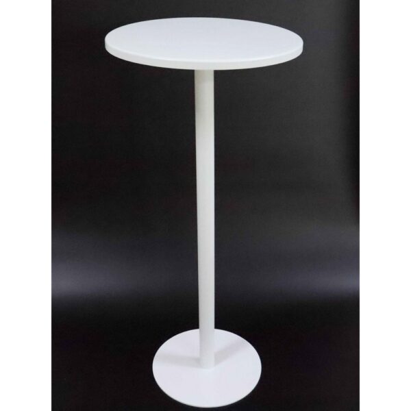 TAVOLINO/ALZATA METALLO D40 H90 CM bianco (Cod. 37494-01)