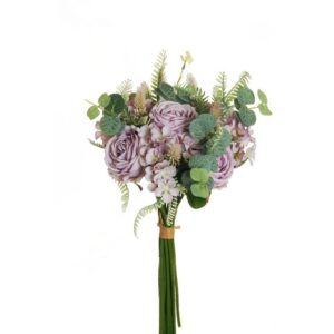 MAZZO ROSA-ORTENSIA-EUCALYPTO 53 CM lilla (Cod. 37468-02)