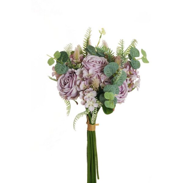 MAZZO ROSA-ORTENSIA-EUCALYPTO 53 CM lilla (Cod. 37468-02)