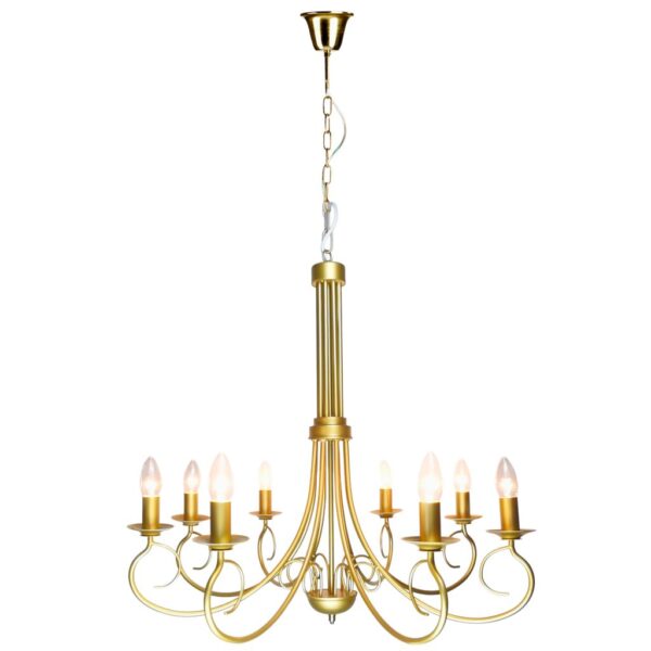 LAMPADARIO 8 FIAMME DORATO D72 H64 CM  (Cod. 37470-01)