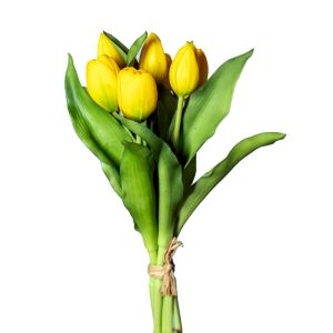 MAZZO TULIPANO REAL TOUCH 4 FIORI E 3 BOCCIOLI 30 CM  giallo (Cod. 37719-03)