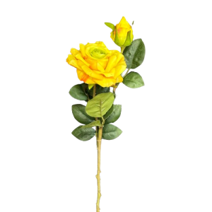 RAMO ROSA REAL TOUCH 1 FIORE 1 BOCCIOLO 48 CM giallo (Cod. 37721-05)