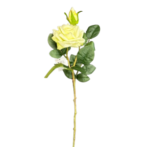 RAMO ROSA REAL TOUCH 1 FIORE 1 BOCCIOLO 48 CM crema (Cod. 37721-06)