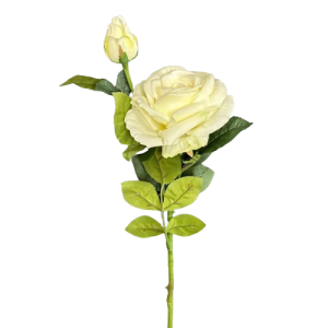 RAMO ROSA REAL TOUCH 1 FIORE 1 BOCCIOLO 65 CM  bianco (Cod. 37722-04)