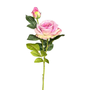 RAMO ROSA REAL TOUCH 1 FIORE 1 BOCCIOLO 65 CM  lilla (Cod. 37722-05)