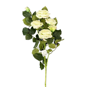 RAMO ROSA CON 4 ROSE E 3 BOCCIOLI 77 CM bianco (Cod. 37723-05)