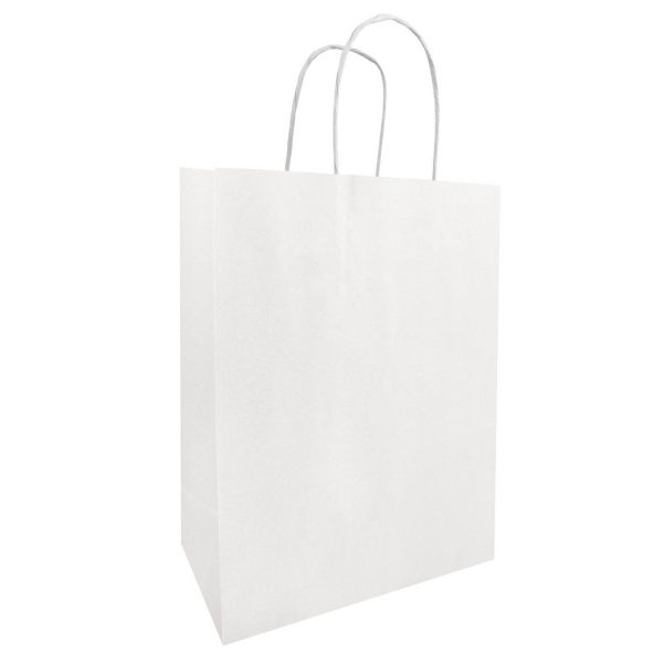 BORSE CARTA 18X8 H22 CM 50PZ bianco (Cod. 36792-02)