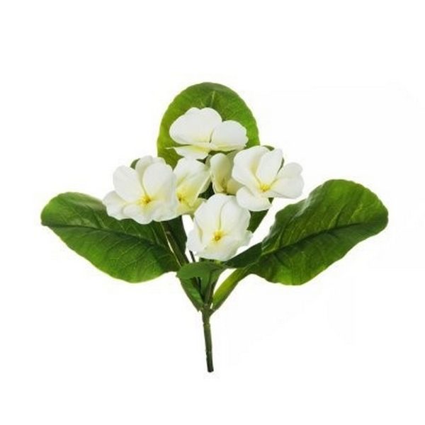 PRIMULA CON 6 FIORI E 6 FOGLIE REAL TOUCH 24 CM bianco (Cod. 37673-01)