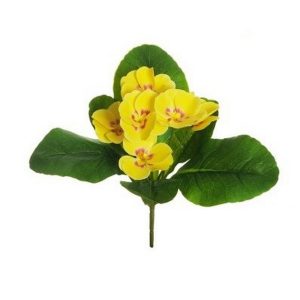 PRIMULA CON 6 FIORI E 6 FOGLIE REAL TOUCH 24 CM giallo (Cod. 37673-05)