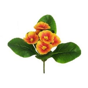 PRIMULA CON 6 FIORI E 6 FOGLIE REAL TOUCH 24 CM arancio (Cod. 37673-06)