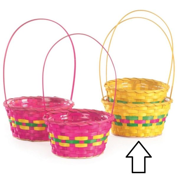 SET 2 CESTO CON MANICO DA D17 H9 A D19 H9,5 CM giallo (Cod. 37033-02)