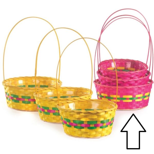 SET 3 CESTI CON MANICO DA D21 H10 A D26 H11 CM fucsia (Cod. 37034-02)