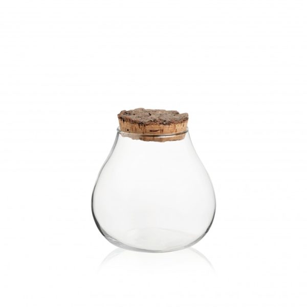 TERRARIUM VETRO BOLIVIA H17 D17 CON TAPPO SUGHERO NATURE  (Cod. 37646-01)